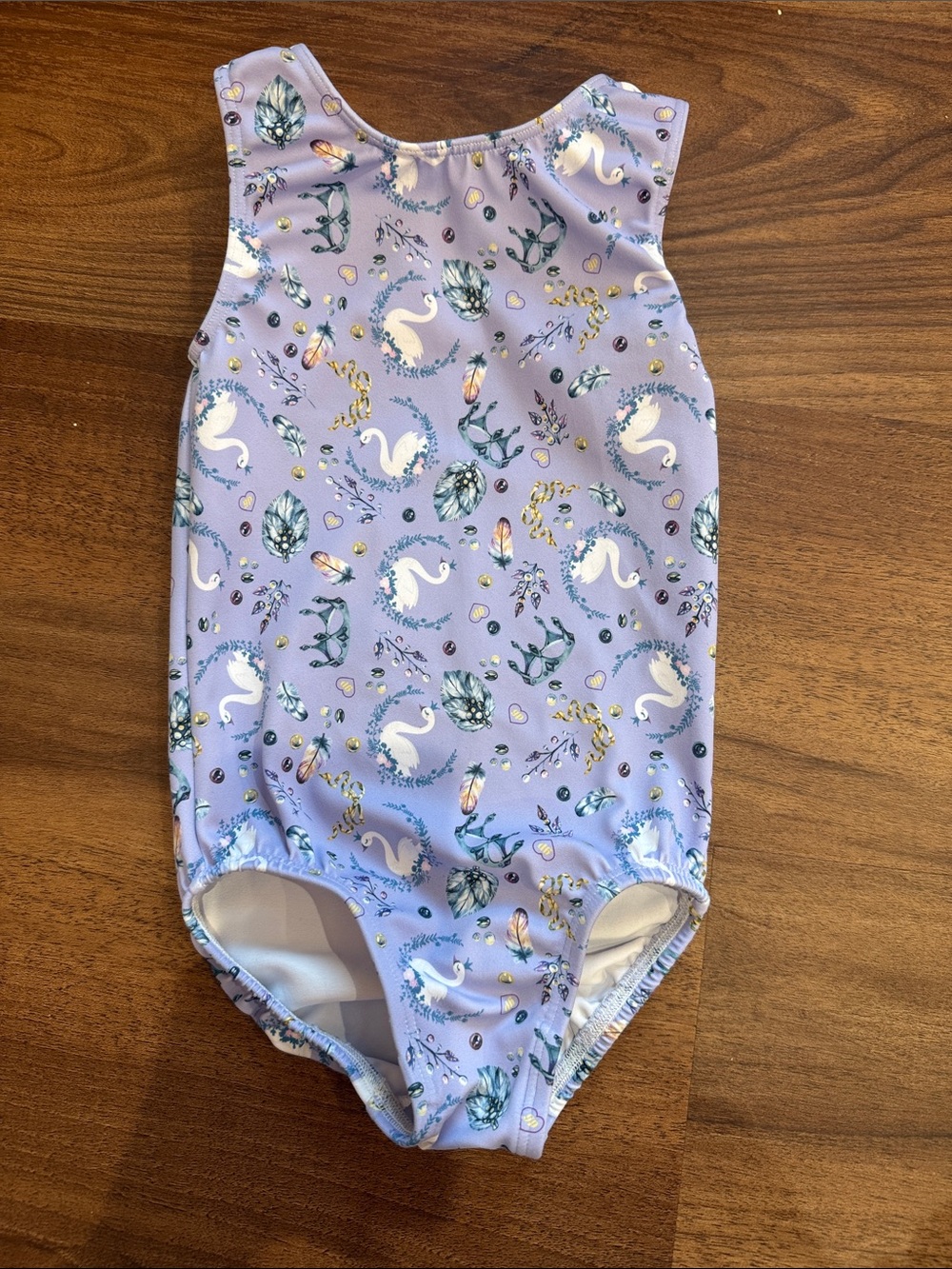 Lilac Swan Print Girls' Dance Leotard